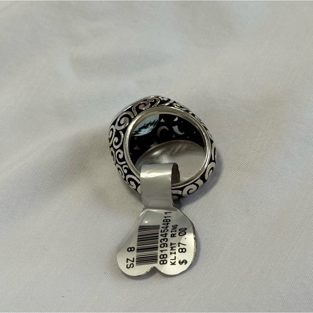 RETIRED Brighton 925 Sterling Silver Oval Blue Topaz KLIMT Ring SZ:8 - Picture 5 of 5
